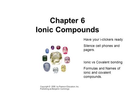 Chapter 6 Ionic Compounds