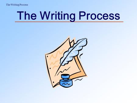 The Writing Process. Learning Objectives  By the conclusion of this discussion, you should: –Understand the different components of the writing process.