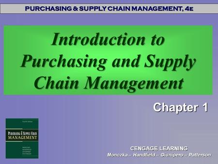 Introduction to Purchasing and Supply Chain Management