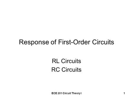 Response of First-Order Circuits