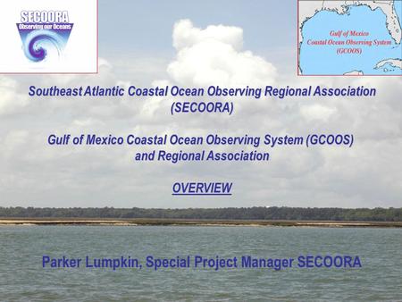 1 Southeast Atlantic Coastal Ocean Observing Regional Association (SECOORA) Gulf of Mexico Coastal Ocean Observing System (GCOOS) and Regional Association.