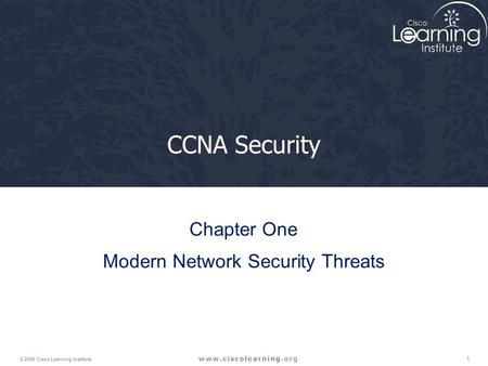 Chapter One Modern Network Security Threats