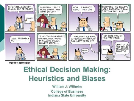 Ethical Decision Making: Indiana State University