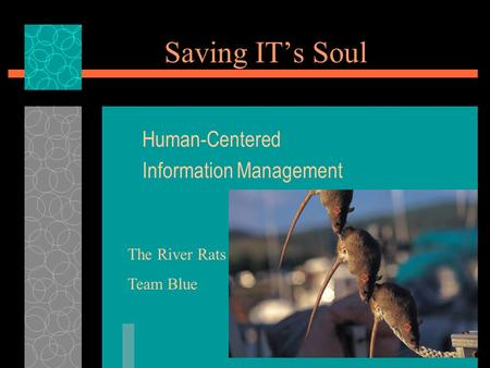 Saving IT’s Soul Human-Centered Information Management The River Rats Team Blue.