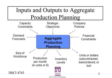 Inputs and Outputs to Aggregate Production Planning