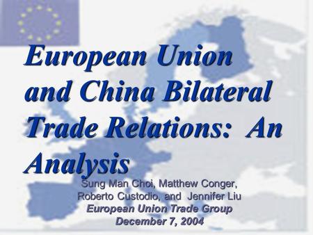European Union and China Bilateral Trade Relations: An Analysis