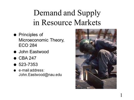 Demand and Supply in Resource Markets
