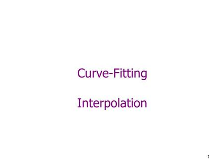 Curve-Fitting Interpolation