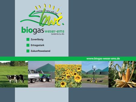 The Company:  More than 12 years of experience in designing, planning and construction of biogas power plants.  Input of the first plants: organic waste.