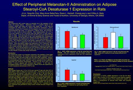 Effect of Peripheral Melanotan-II Administration on Adipose Stearoyl-CoA Desaturase 1 Expression in Rats Ji Lin, Yang-Ho Choi, Mary Anne Della-Fera, Diane.