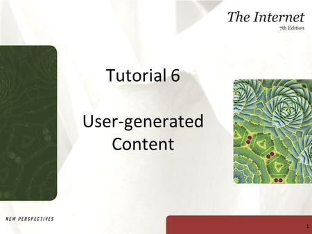 Tutorial 6 User-generated Content New Perspectives on The Internet, Seventh Edition1.