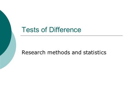 Research methods and statistics