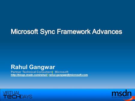Microsoft Sync Framework Advances