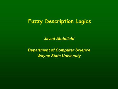 Fuzzy Description Logics