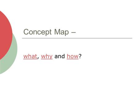 Concept Map – whatwhat, why and how?whyhow. What is Concept Mapping ?  Concept mapping is a technique for representing knowledge in graphs. Knowledge.