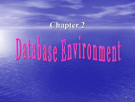 Chapter 2 Database Environment.