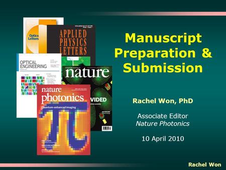 Manuscript Preparation & Submission