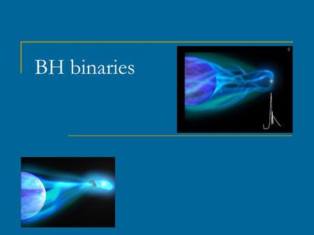 BH binaries. Black hole binaries High mass (few) Low-mass (majority) ULX – ultraluminous X-ray sources Most of low-mass are transients. Microquasars.