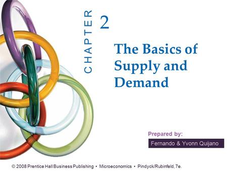CHAPTER 2 OUTLINE 2.1 Supply and Demand 2.2 The Market Mechanism 2.3 Changes in Market Equilibrium 2.4 Elasticities of Supply and Demand 2.5 Short-Run.