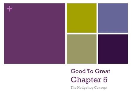 Good To Great Chapter 5 The Hedgehog Concept.