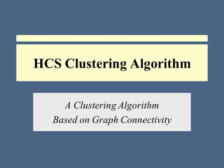 HCS Clustering Algorithm