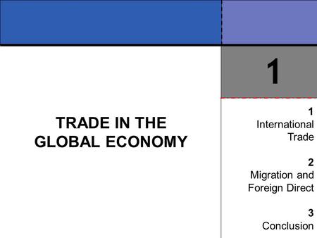 TRADE IN THE GLOBAL ECONOMY