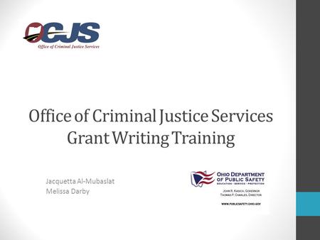 Office of Criminal Justice Services Grant Writing Training