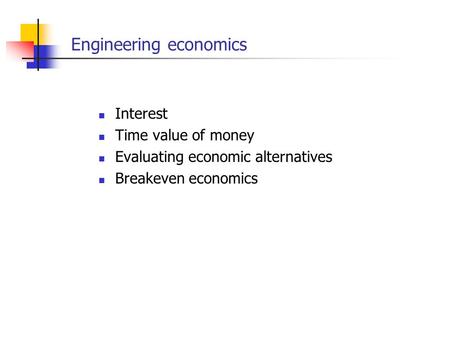 Engineering economics