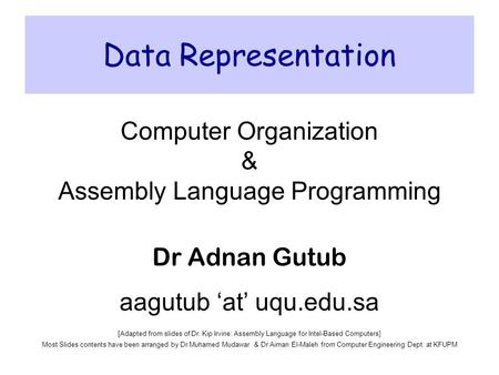 Data Representation Computer Organization &