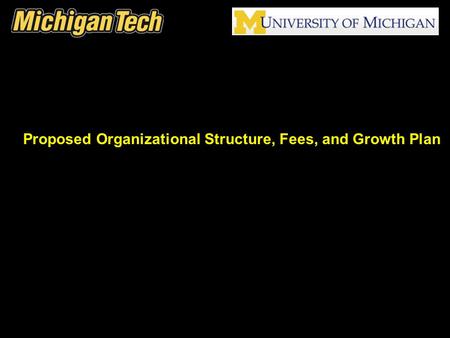 Proposed Organizational Structure, Fees, and Growth Plan.