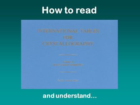 How to read and understand… Title.