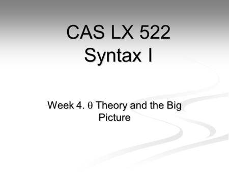 Week 4. q Theory and the Big Picture