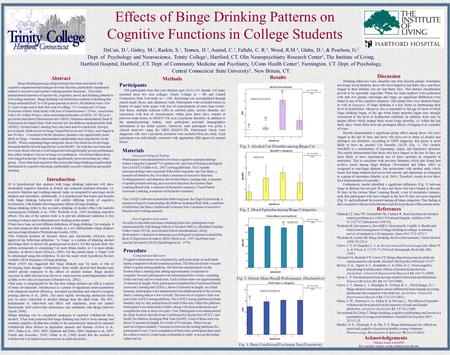 Effects of Binge Drinking Patterns on Cognitive Functions in College Students Abstract Binge drinking among college students has been associated with cognitive.