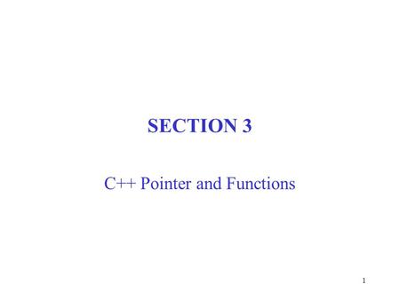 C++ Pointer and Functions