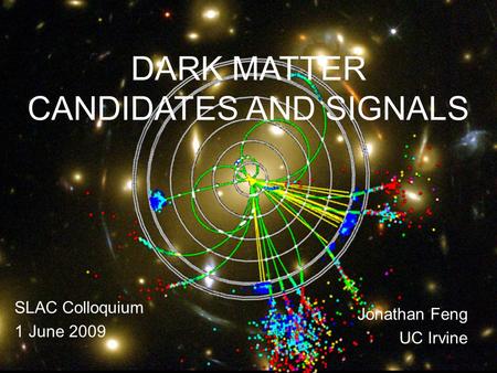 DARK MATTER CANDIDATES AND SIGNALS SLAC Colloquium 1 June 2009 Jonathan Feng UC Irvine.