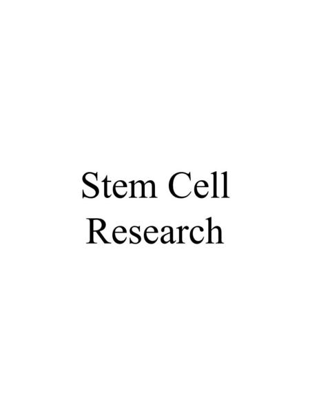 Stem Cell Research. The Process The Benefits: If it is shown to be possible to convert stem cells into various cell/tissues, then they might be turned.