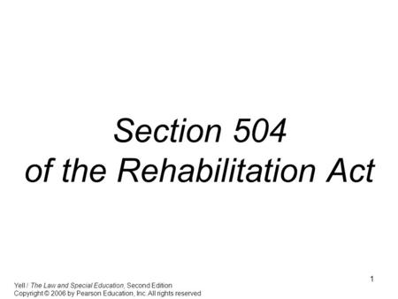 Section 504 of the Rehabilitation Act