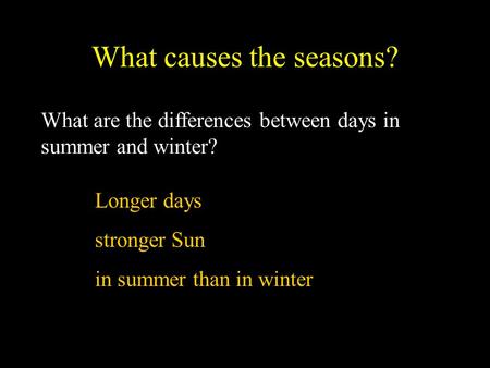 What causes the seasons?