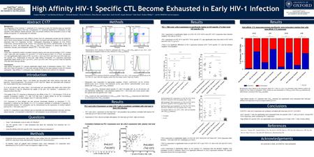 High Affinity HIV-1 Specific CTL Become Exhausted in Early HIV-1 Infection High Affinity HIV-1 Specific CTL Become Exhausted in Early HIV-1 Infection Abstract.