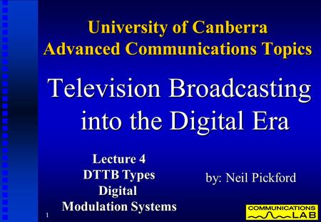 University of Canberra Advanced Communications Topics