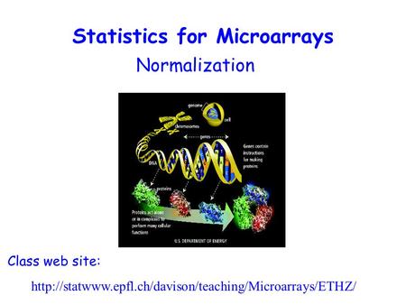 Normalization Class web site:  Statistics for Microarrays.
