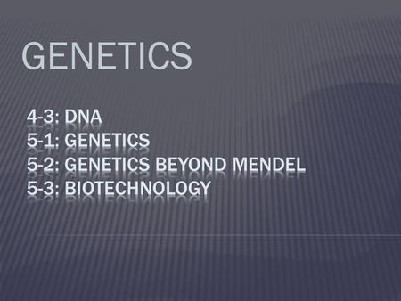 GENETICS.  What is DNA?  Hereditary material that contains information for an organism’s growth and function  Chemical code—like an alphabet  Stands.