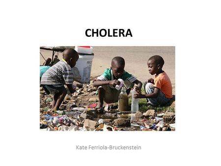 CHOLERA Kate Ferriola-Bruckenstein. Cholera is an acute infection of the small intestine.