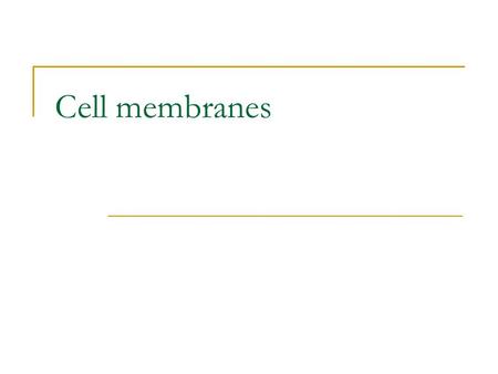 Cell membranes. Cell membrane structure Phospholipid bilayer Glycerol-Hydrophilic; Fatty acid-Hydrophobic Fluid mosaic model  Lipid bilayer, Proteins,