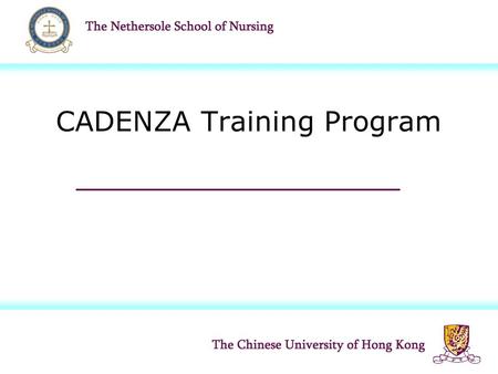CADENZA Training Program. Background Rapidly aging population: health and social care challenges Elders have diverse and complex needs  cross-cut organizational.