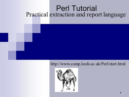 1 Perl Tutorial Practical extraction and report language