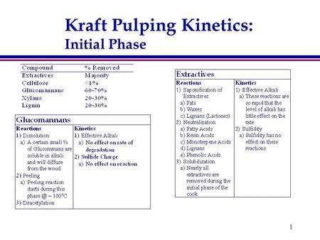 1 Kraft Pulping Kinetics: Initial Phase. 2 3 Kraft Pulping Kinetics: Bulk Phase.