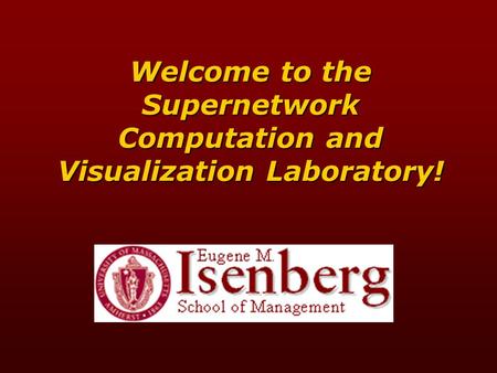 Welcome to the Supernetwork Computation and Visualization Laboratory!