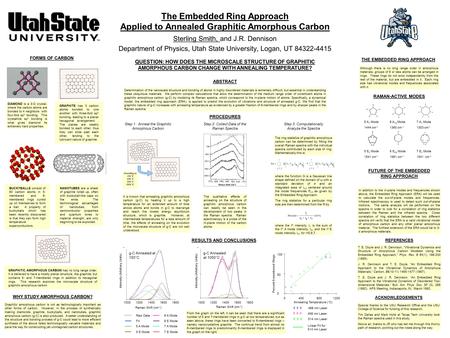 The Embedded Ring Approach Applied to Annealed Graphitic Amorphous Carbon Sterling Smith, and J.R. Dennison Department of Physics, Utah State University,