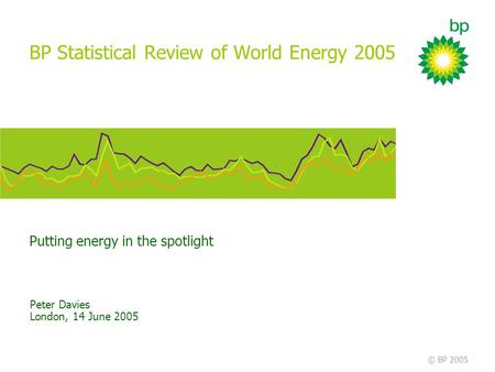 Putting energy in the spotlight © BP 2005 BP Statistical Review of World Energy 2005 Peter Davies London, 14 June 2005.